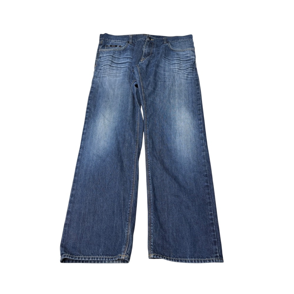 Hugo Boss Maine Regular Fit Jeans Mens 38x32 Medium Wash Blue Denim Straight Leg